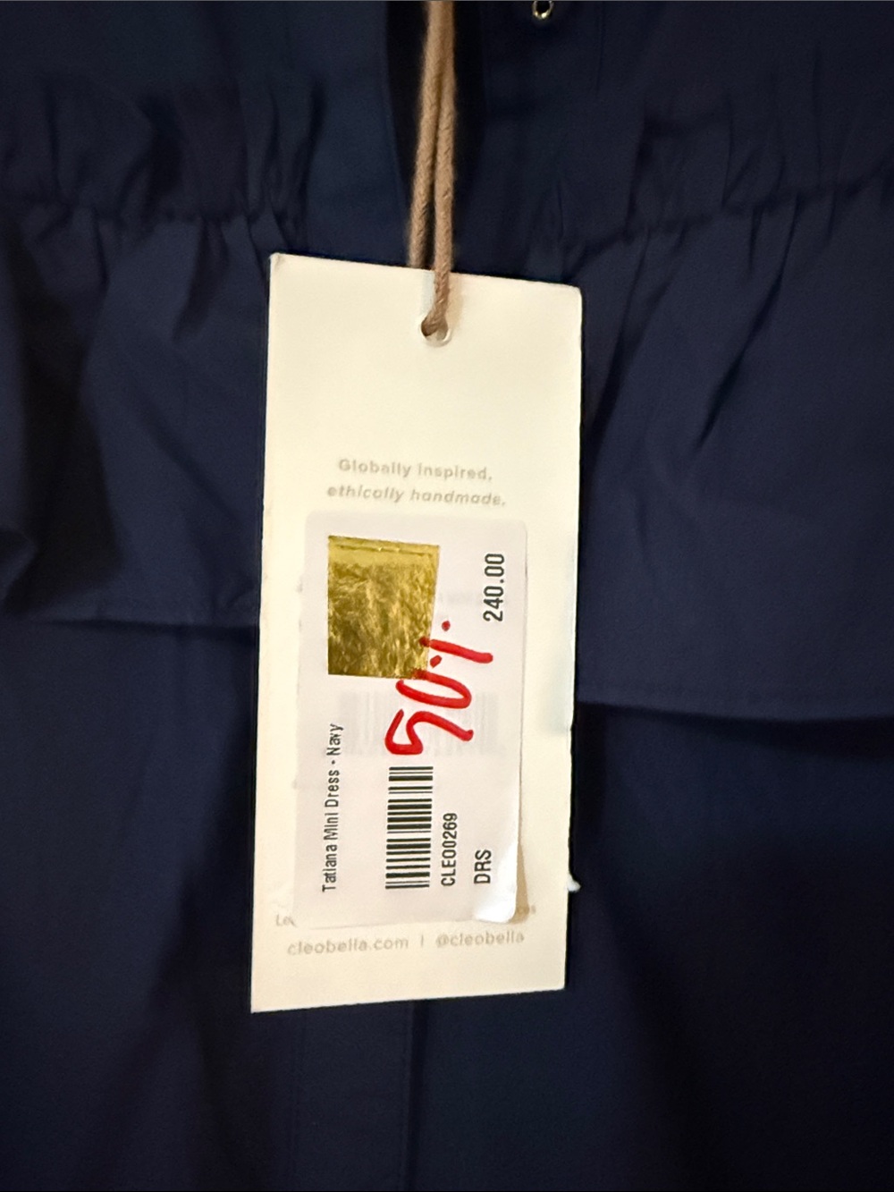 Cleobella Navy Ruffled Button-Front Mini Dress - Picture 2 of 4